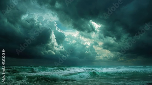 Stormy ocean cloudscape