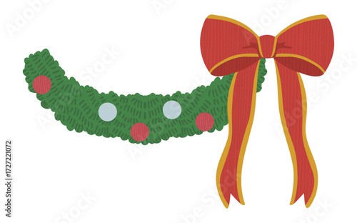 かわいいクリスマスガーランドのパーツイラスト