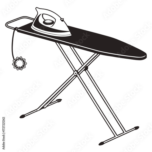 vector illustration of a steam iron