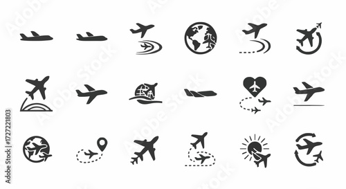 Collection of airplane icons