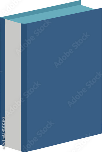 Vector illustration of a standing softcover book mockup for design projects