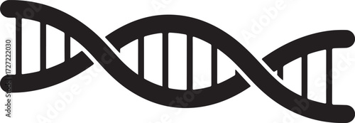 Flat silhouette icon of a double helix dna strand