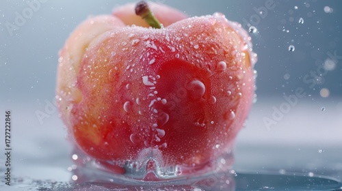 Water splashing on apple