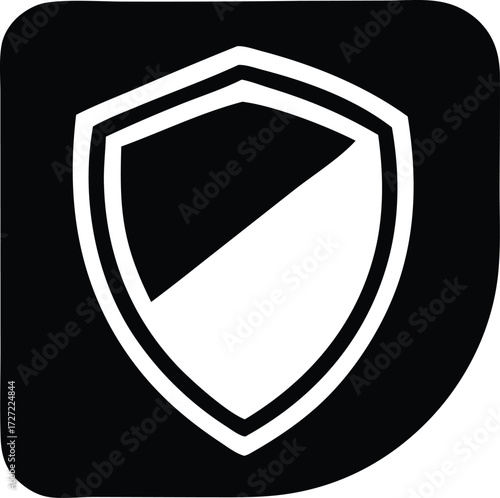 Modern shield icon representing security protection and safety symbol for digital and physical environments