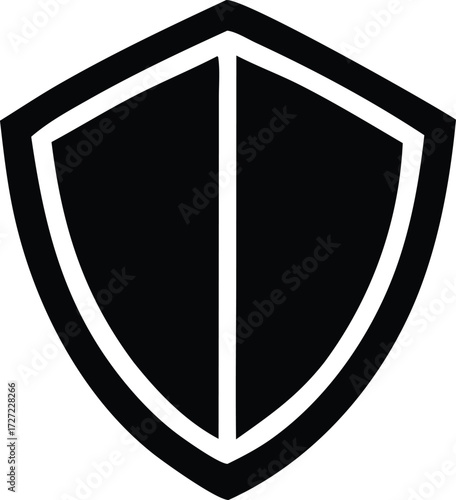 Abstract shield symbol for security protection and defense concept simple emblem icon modern design element