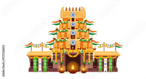 ndian Temple Illustration
