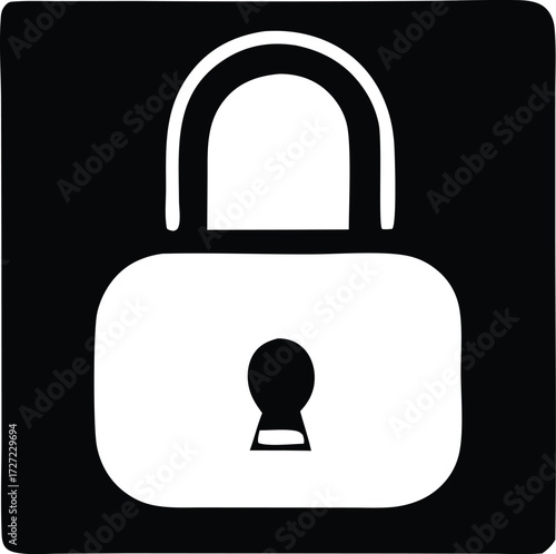 Simple white padlock icon a symbol of security privacy protection and access control for digital and physical safety secure lock mechanism