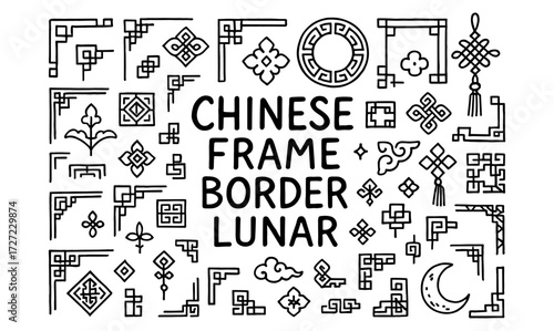 Traditional chinese frames and borders - lunar design collection