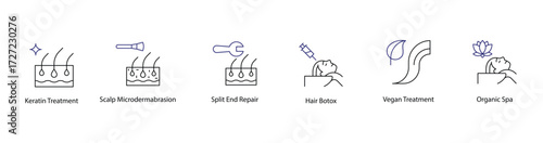 Scalp and Hair Health Treatment Icons