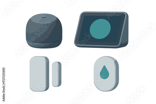 Modern smart home technology devices for connected living and security automation systems