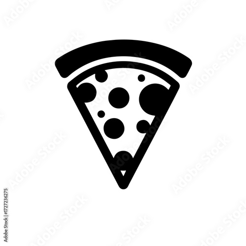 Flat pizza slice icon, simple vector style