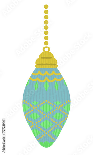 かわいい水色のクリスマスオーナメントのイラスト