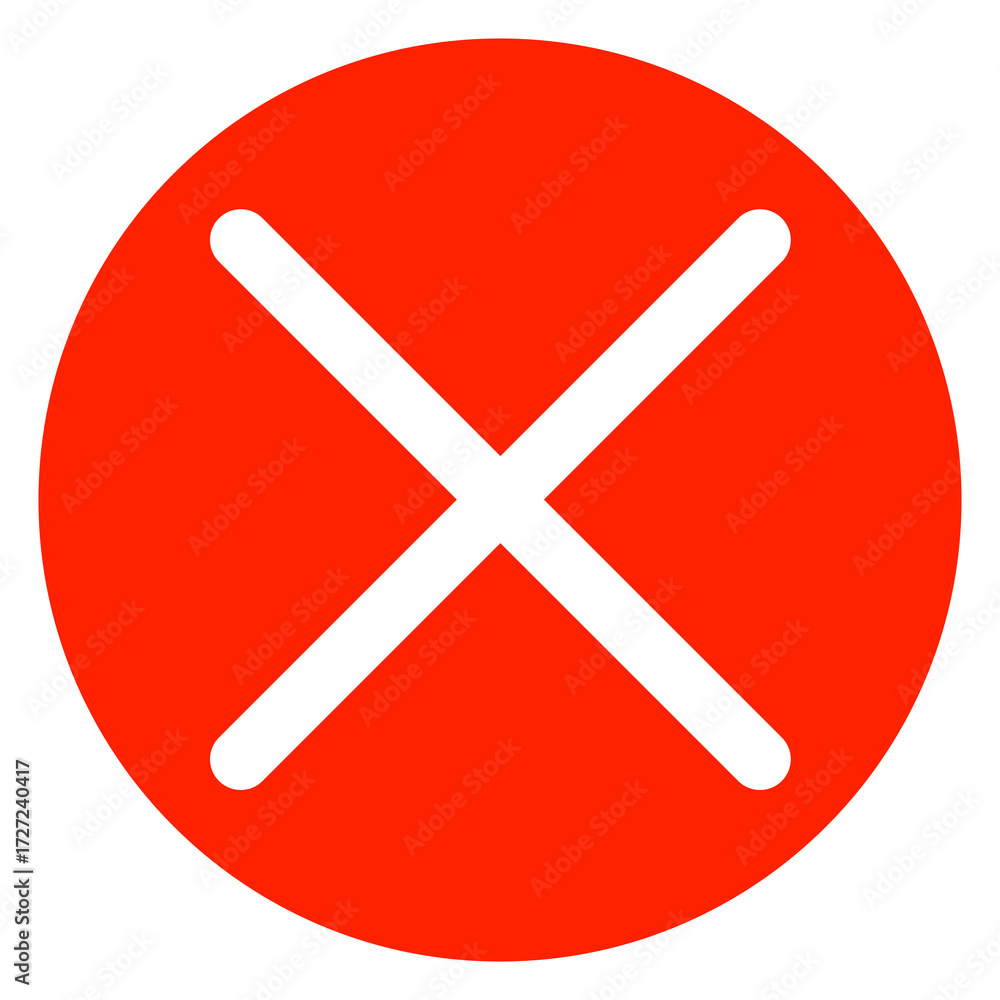 Obraz premium Red X Mark Icon | Error, Cancel, Delete, Stop Symbol Vector