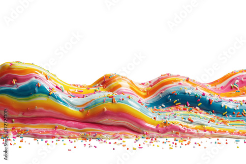 Melted Candy Horizon – Colorful Abstract Landscape Isolated on Transparent Background