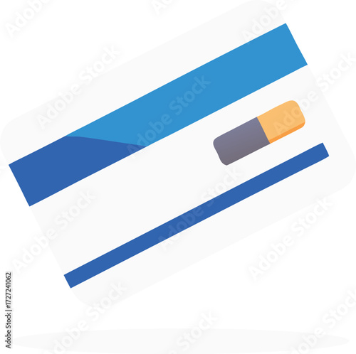 Floating glossy credit card mockup eps vector graphic for financial and payment concepts