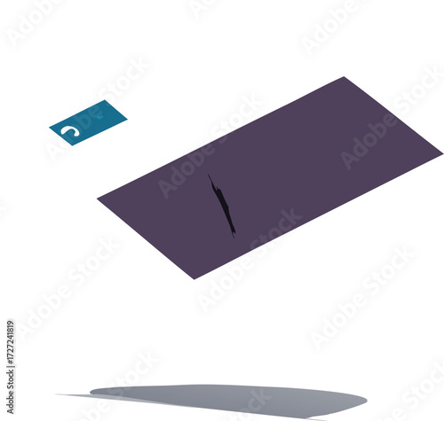 Realistic floating visiting card mockup vector design for business branding and presentations