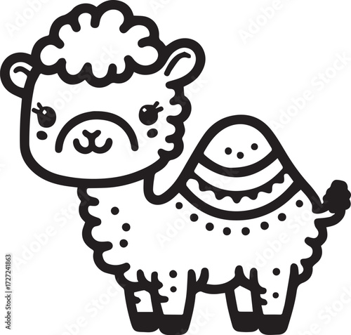 Camel in Black & White | Minimalist Desert Silhouette Vector