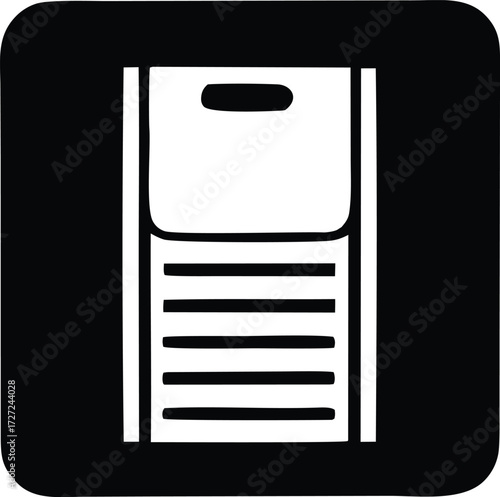 Simple icon represents laundry basket or hamper offering convenient clothing storage and transport solution