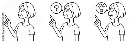 Wallpaper Mural set of senior woman with pointing poses Torontodigital.ca