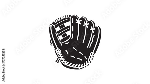 Stylish baseball glove design perfect for sports teams, athletic apparel, and promotional graphics, capturing the spirit of competition and teamwork in a bold, modern silhouette