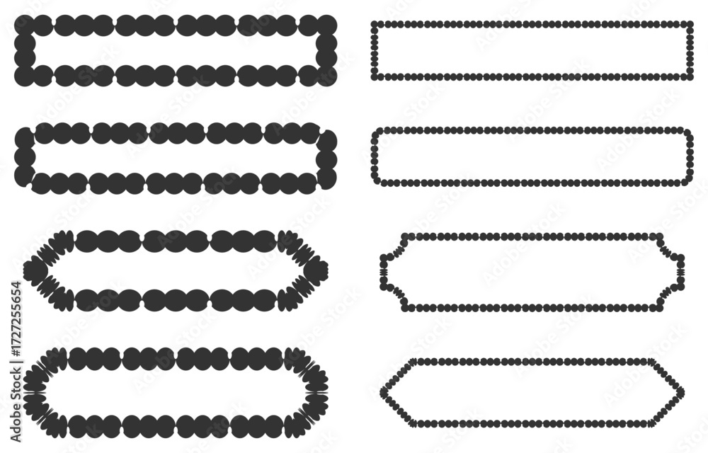 Fototapeta premium 繊細なドット系装飾ラベル8点セット