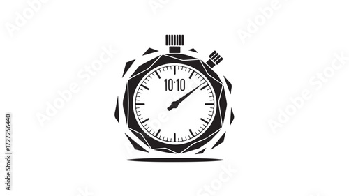 Precision timing with a modern geometric flair, capturing the essence of efficiency and deadlines, perfect for project management or sports-related designs and marketing materials