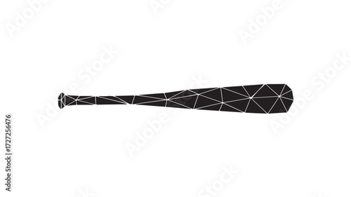 Modern geometric baseball bat design for sports enthusiasts, athletic branding, and urban style projects, perfect for team logos, trendy apparel, and creative sports promotions