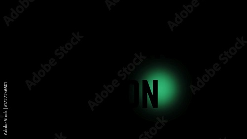 Coming soon text glowing with green light in the dark background anticipation