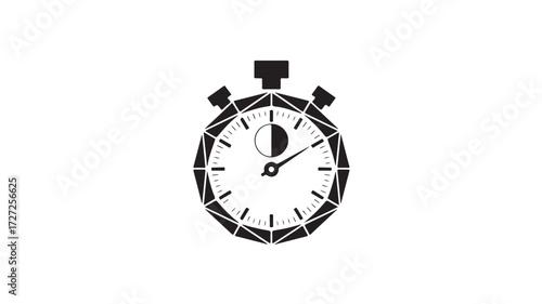 Modern abstract stopwatch icon symbolizing speed efficiency and time management for business success and project deadlines