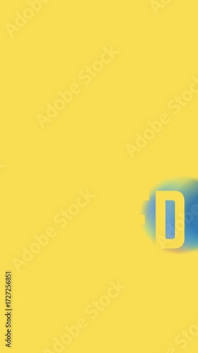 Abstract yellow background with blue gradient and letters creating a modern design by saying stay tuned for big or new news. 