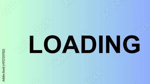 Loading text on a gradient background symbolizing processing and waiting for content