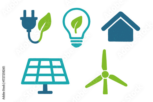 Sustainable energy and eco-friendly home concepts with renewable power sources and environmental conservation