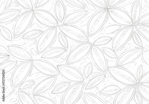 Elegant Floral Pattern Sketch White Background.