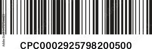 Bar code on transparent background.