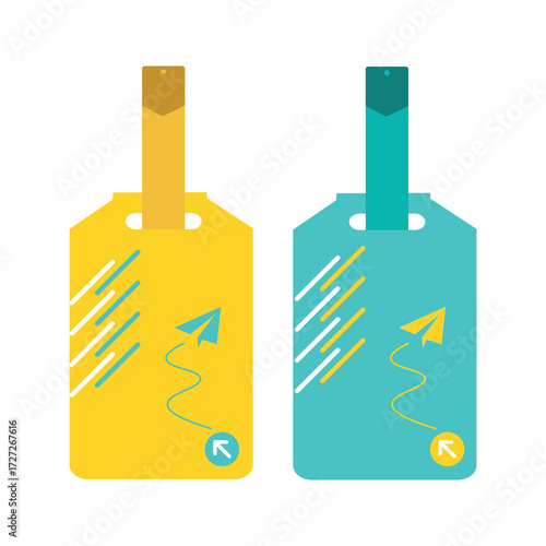 Colorful background luggage tags. Vector illustration