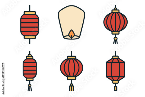 Colorful paper lanterns and a floating candle create a festive atmosphere for celebration events