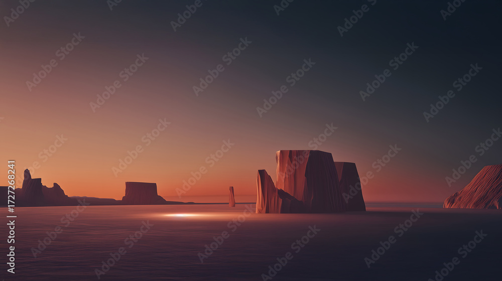 Fototapeta premium Minimal sunrise landscape