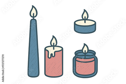 Various types of candles lit and ready to create a cozy atmosphere for any occasion in a warm setting