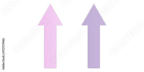 Free Download Pink and Purple Glass Arrows Pointing Up, Translucent UI Elements on Transparent Background
 - GFXLoad
