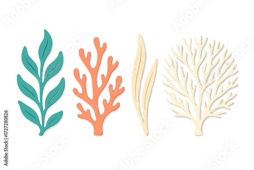 Colorful and creative paper cutouts of various plant designs for crafts and decoration
