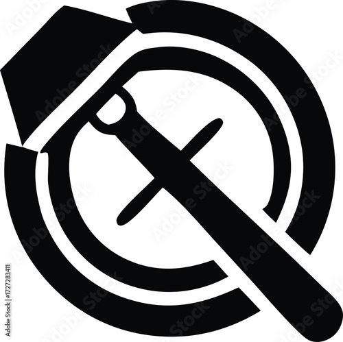 Symbol of a hammer and sickle emblem representing communism labor and revolution for political and historical content