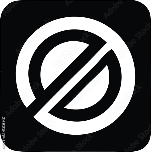 Striking prohibition symbol with diagonal slash across circle icon representing restriction warning danger no entry forbidden sign