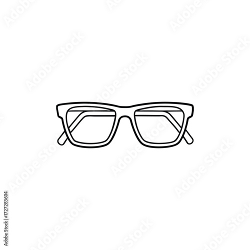 A line drawing of a pair of glasses