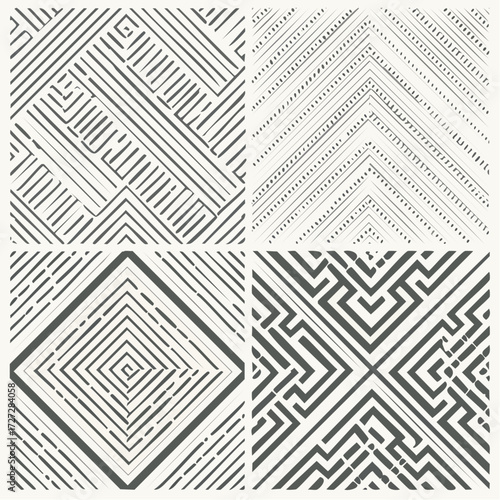 Seamless vector weaving pattern, linear background with crossed lines, textile knitted repeat tiling wallpaper, perfect simplistic minimal design.
2
