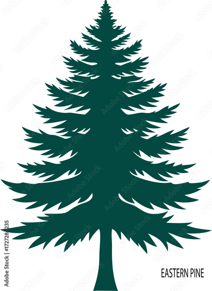 Obraz premium a-eastern-white-pine-tree-silhouette-vector design