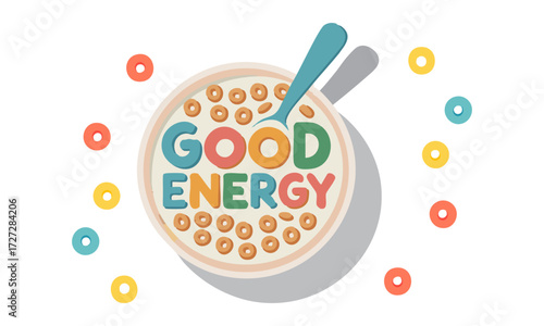 Breakfast Bowl Typography Make It Fun, Flat Vector illustration, easily editable and scalable.