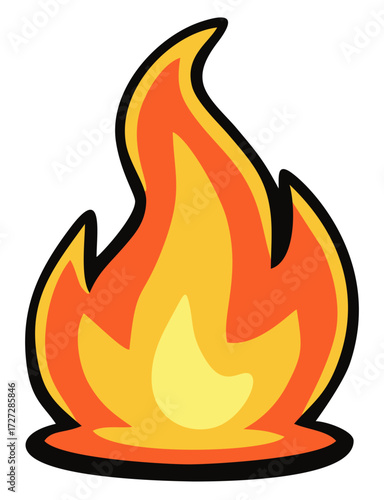 Melted fire illustration. Editable color vector