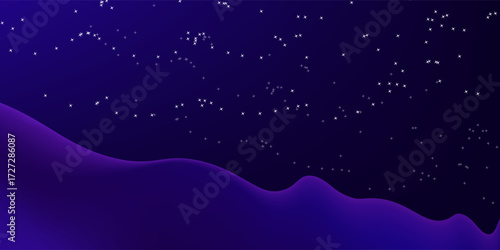 Night sky with bright stars and reflected in the ocean  3d render