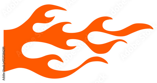 Car livery fire flame sticker. Editable color vector