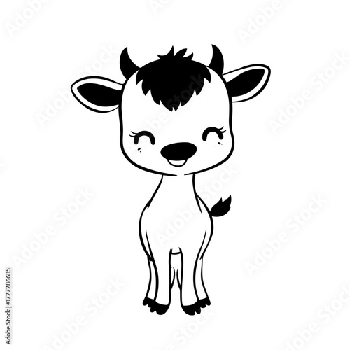 calve. calve simple black and white line art vector logo